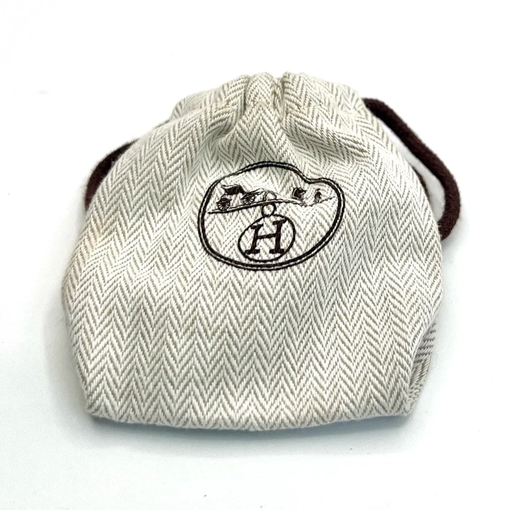 Hermes Cream and Brown Jewelry Pouch Dust Bag